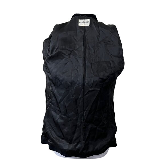 Mantessa Black Velvet Blazer Women’s M Medium Made in Japan Tailored Jacket - Picture 4 of 6
